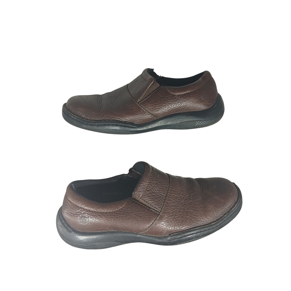 Born Leather Slip On Loafers 9 Brown Handcrafted Pebbled B2225 H9 Gorpcore - Picture 1 of 10